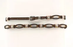 M&F Western Products Scalloped Stars Brown Hat Band