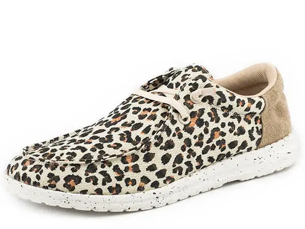 Karman Roper Footwear Roper Hang Loose Cream Cheetah Ladies' Casual Shoe