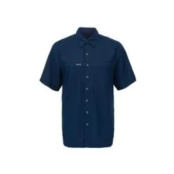 GameGuard Deep Water Short Sleeve Microfiber Button Down Men's Shirt