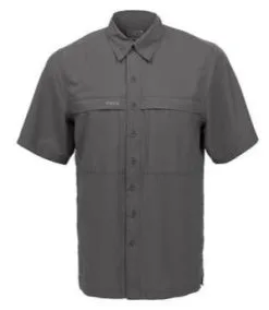 GameGuard Gunmetal Short Sleeve Microfiber Button Down Men's Shirt