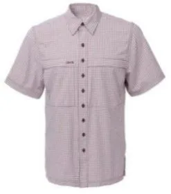 GameGuard Maroon & White Short Sleeve Button Down TekCheck Men's Shirt