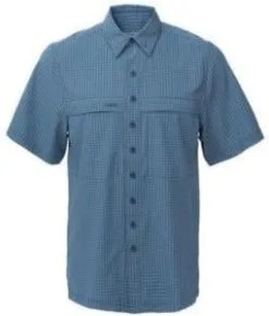GameGuard Slate & Deep Water Short Sleeve Button Down TekCheck Men's Shirt
