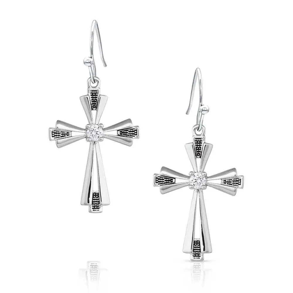 Group Montanta Silversmith Montana Silversmiths Extended Faith Cross Earrings