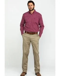 Wrangler VF Jeanswear Wrangler Khaki Flat Front Men's Riata