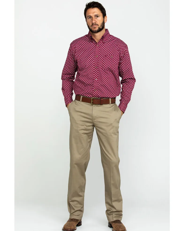 Wrangler VF Jeanswear Wrangler Khaki Flat Front Men's Riata