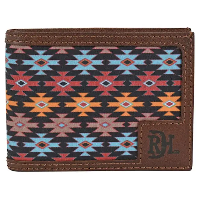 TRENDITIONS Red Dirt Hat Co Men's Southwest Canvas Inlay Bifold Wallet