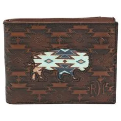 TRENDITIONS Red Dirt Hat Co Men's Southwest Buffalo Inlay Bifold Wallet