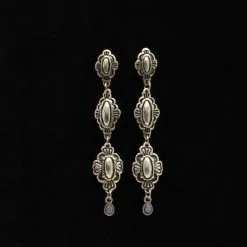 M&F Western Products 3 Tiered Silver Earrings