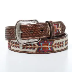 M&F Western Products Nocona Men's Arrow Woven Basketweave Belt