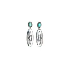 West & Company West & Co. 3" Oval Aztec Stamped Earring.