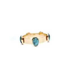 West & Company West And Co. Gold Bangle With 5 Turquoise Oval Stones