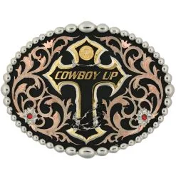 Group Montanta Silversmith Montana Silversmith Tri-Color Cowboy Up Attitude Belt Buckle