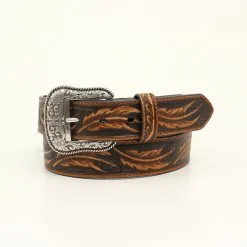 M&F Western Products Ariat Tan Feather Embroidered Men's Belt