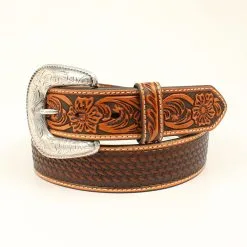 M&F Western Products Ariat Chocolate Embossed Men's Belt