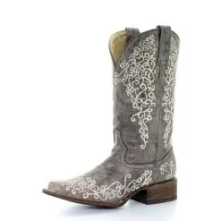 Corral Boots Corral Brown Crater Bone Embroidered Ladies' Boot