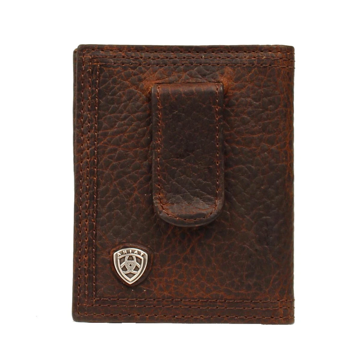 M&F Western Products Ariat Brown Bifold Clip Shield Wallet