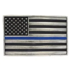 Group Montanta Silversmith Montana Silversmiths Stand Behind The Blue Line Flag Attitude Buckle