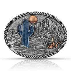 Group Montanta Silversmith Montana Silversmiths Desert Moon Cactus Attitude Buckle