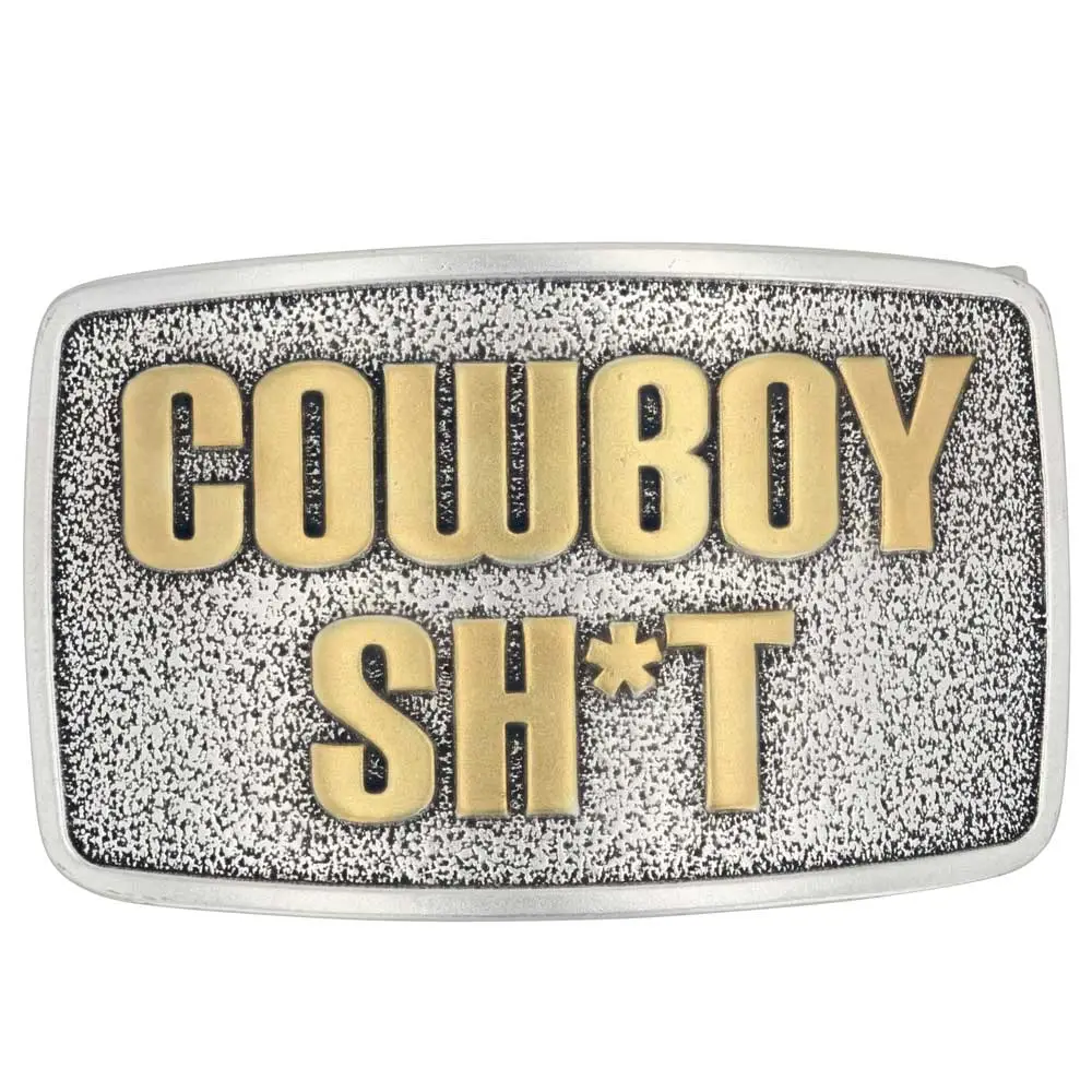 Group Montanta Silversmith Montana Silversmiths Cowboy Sh*t Rectangular Attitude Belt Buckle