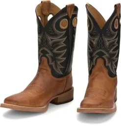 JUSTIN BOOT COMPANY Men's Justin Bent Rail Tobacco Cowhide Black Top