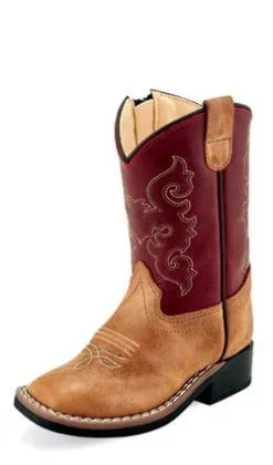 Jama Boots Old West Broad Toe Cactus Tan Children's Boot