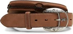 Leegin 1 1/2" Brown Leather Fenced In Men's Belt