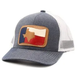 MCINTIRE SADDLERY Texas Flag Leather Patch Cap