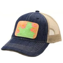 MCINTIRE SADDLERY Cactus Coral Bloom Leather Patch Cap