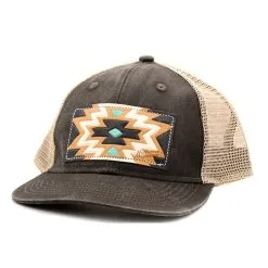 MCINTIRE SADDLERY Aztec Leather Patch Cap
