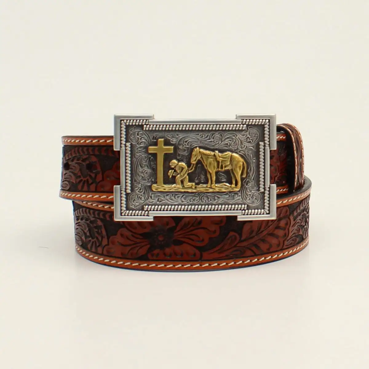 M&F Western Products Floral Tooled Children's Belt