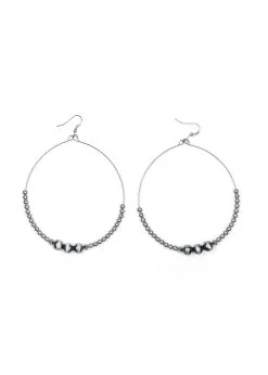 West & Company Pearl Wire Beaded Dangle Hoop Earring