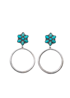 West & Company Silver Dangle Hoop Earring