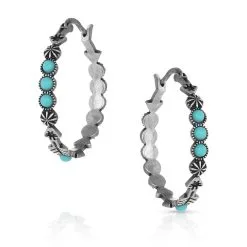 Group Montanta Silversmith Montana Silversmiths Round N Round Turquoise Hoop Earring