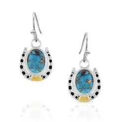 Group Montanta Silversmith Montana Silversmiths Set In Stone Gold & Turquoise Earrings