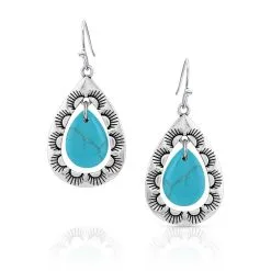 Group Montanta Silversmith Montana Silversmith Roadrunner Turquoise Scalloped Earrings