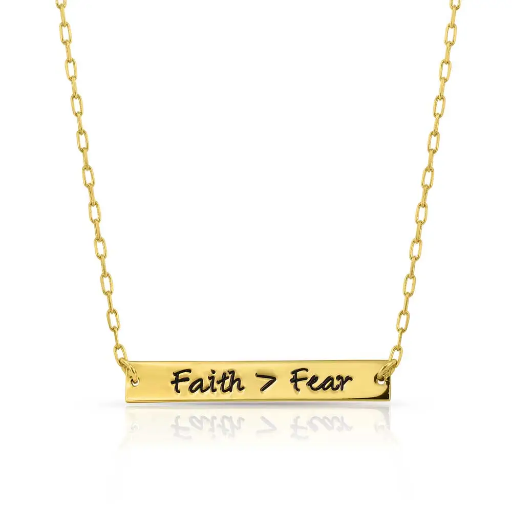 Group Montanta Silversmith Montana Silversmiths Faith Over Fear Bar Necklace