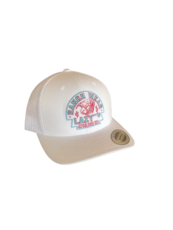 LAZY J RANCHWEAR Lazy J Ranch Wear White & White 3.5" Red Turquoise Arrowhead Cap