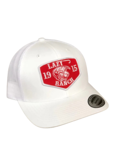 LAZY J RANCHWEAR Lazy J Ranch Wear White & White 3.5" Red Ranch Cap