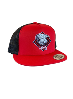 LAZY J RANCHWEAR Lazy J Ranch Wear Red & Black 4" Diamond Hereford Cap