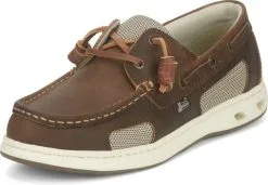 JUSTIN BOOT COMPANY Justin Slip-On Mens Brown Angler Leather Boat Shoes