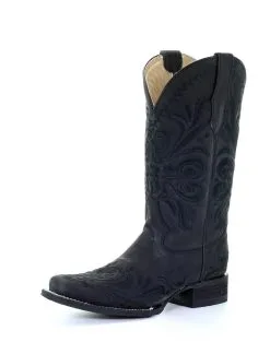 Corral Boots Circle G Black Filigree Embroidered Ladies' Boot