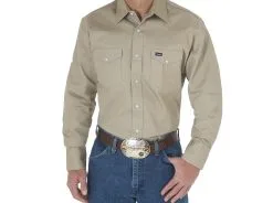Wrangler VF Jeanswear Wrangler Khaki Men's Work Shirt