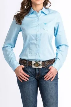 Cinch-Rocky Mountain Clothing Company Cinch Light Blue Striped Ladies' Shirt
