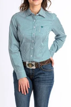 Cinch-Rocky Mountain Clothing Company Cinch Teal Striped Ladies' Shirt