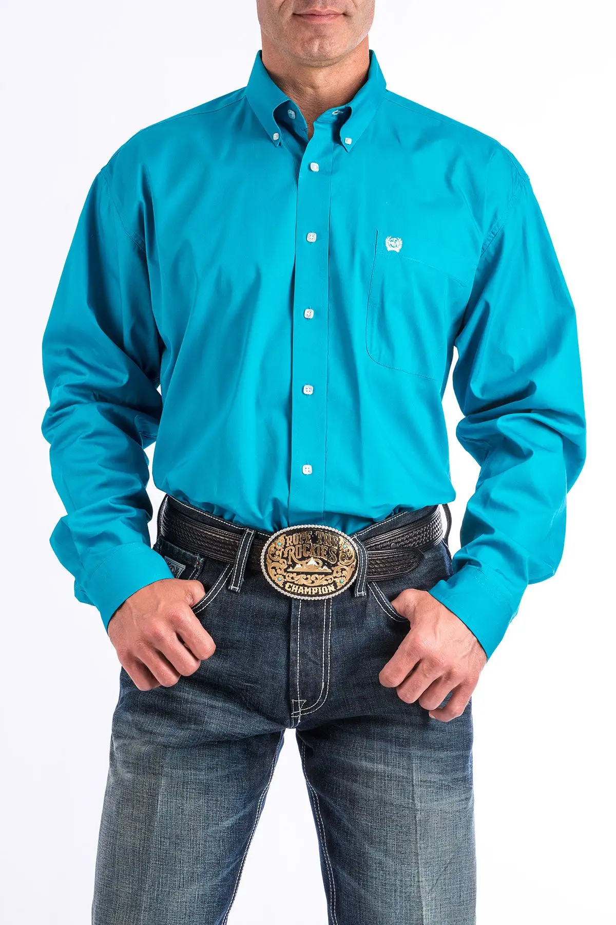 Cinch-Rocky Mountain Clothing Company Cinch Turquoise Classic Fit Men's Shirt