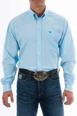 Cinch-Rocky Mountain Clothing Company Cinch Light Blue Stripe Classic Fit Men's Shirt