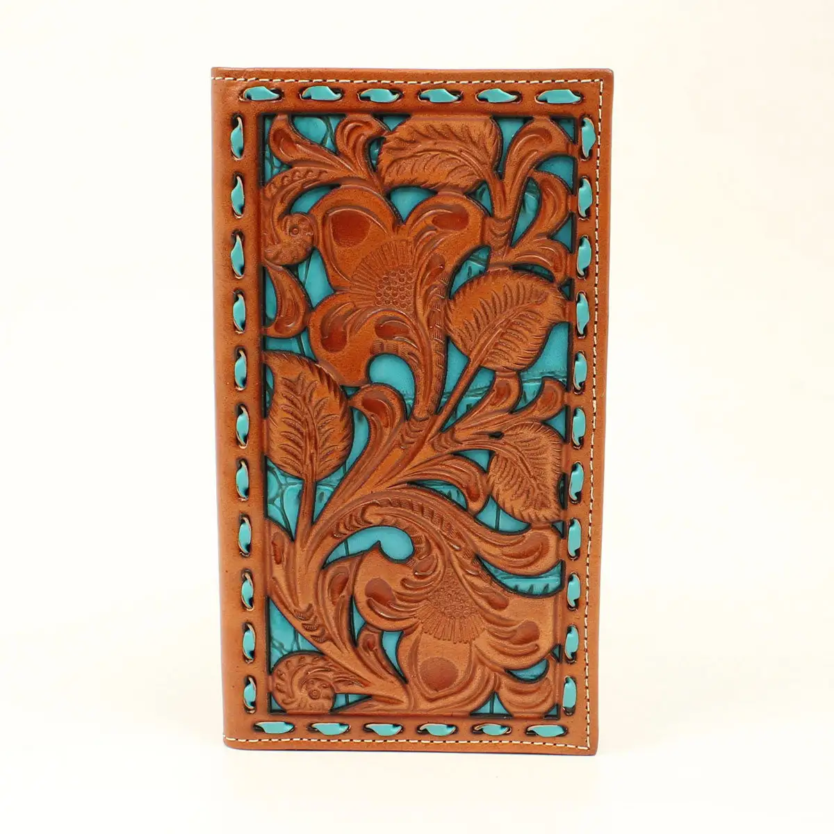 M&F Western Products Nocona Tan Embossed Underlay Rodeo Wallet