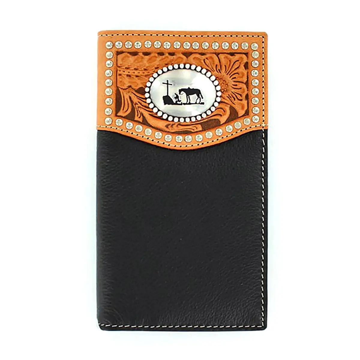 M&F Western Products Nocona Overlay Praying Cross Rodeo Wallet