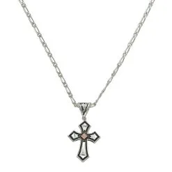 Group Montanta Silversmith Montana Silversmiths Antique Copper Diamond Cross Necklace