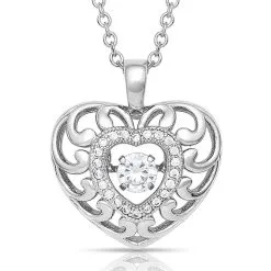 Group Montanta Silversmith Montana Silversmiths Waves Of Love Heart Necklace